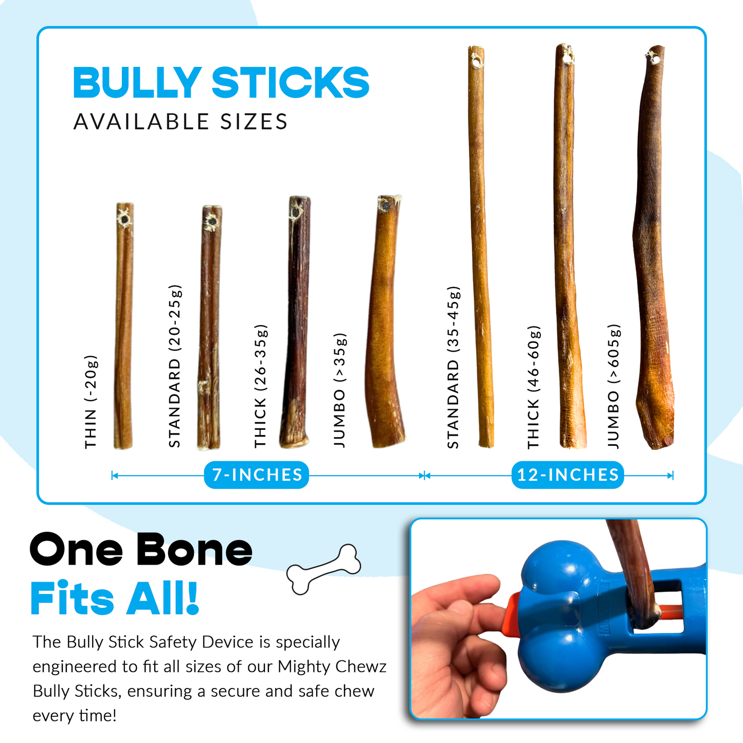 7" Standard Bully Sticks - Bully Bone Included